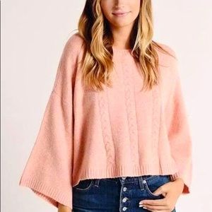 Jack by BB Dakota Cropped Pink Sweater